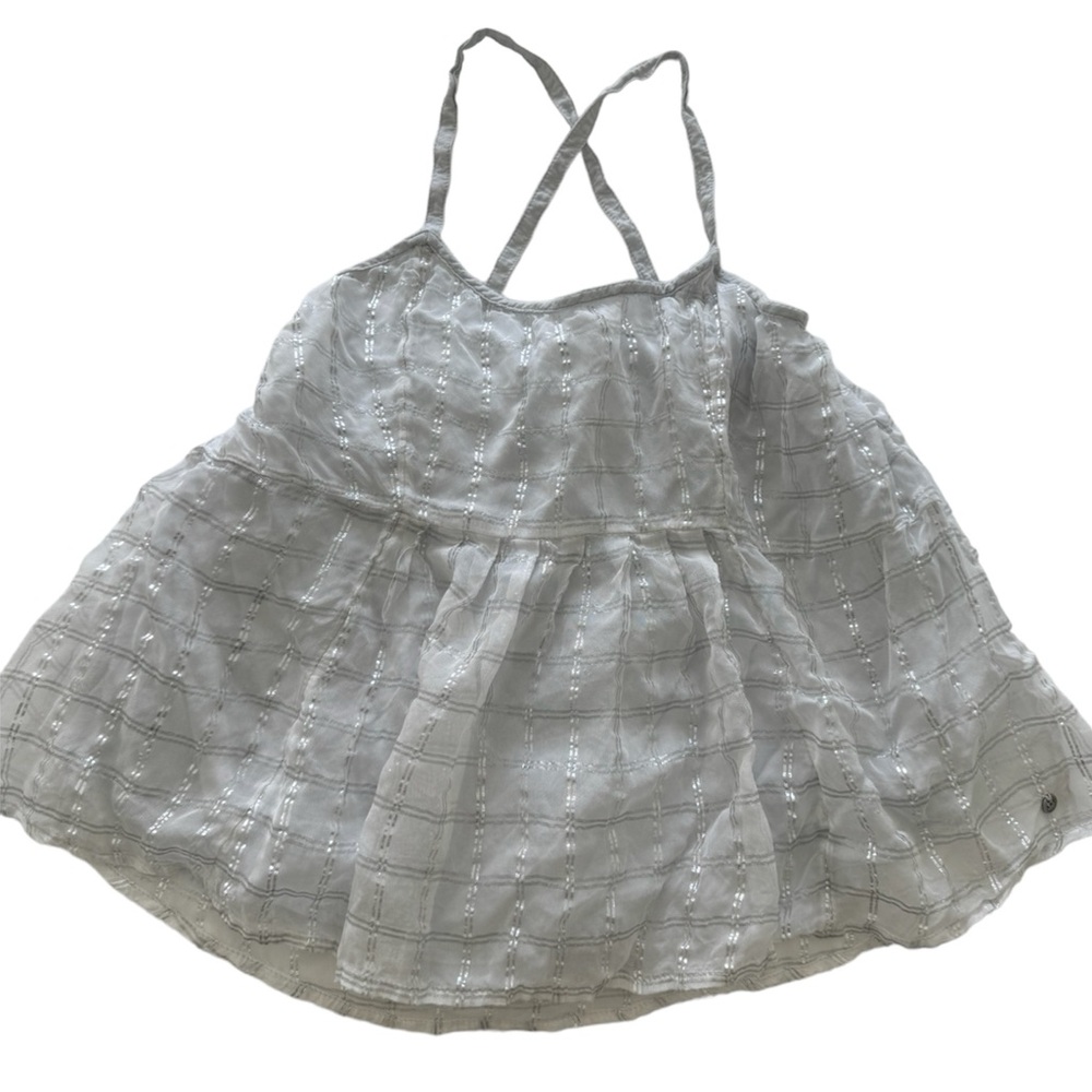 Abercrombie & Fitch White and Silver Tank Top